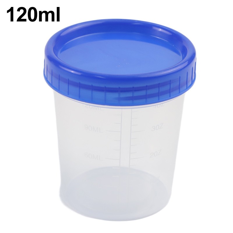 120ml Plastic Specimen Sample Jar Craft Container Urine Pot Cup With Lids gallery