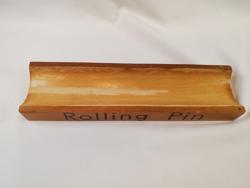 Vintage Marble Rolling Pin With Wood Cradle Stand Kitchen Utensil gallery