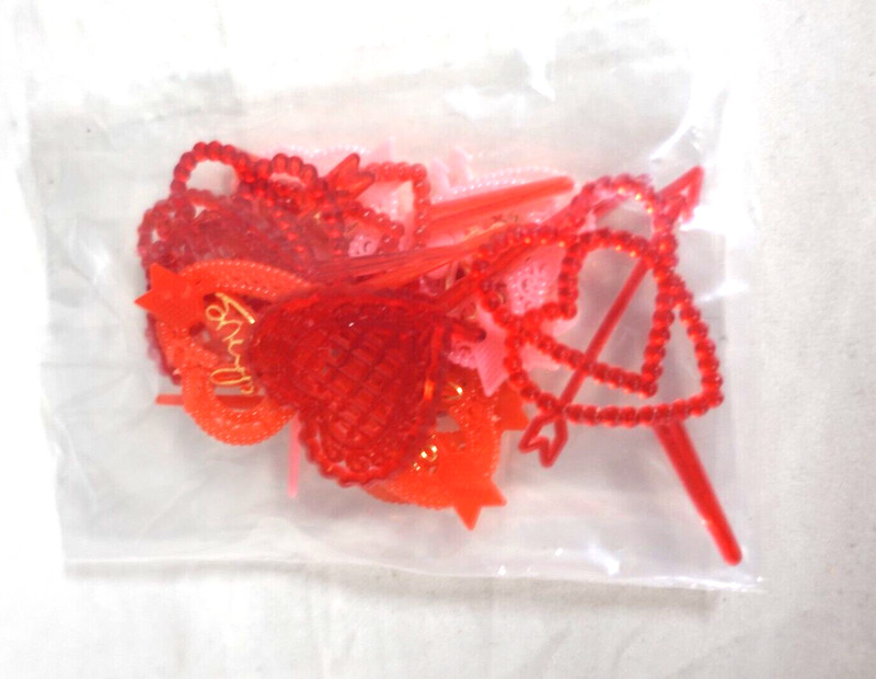 Valentine's themed cupcake picks, 12 ct / NEW / pink / red gallery