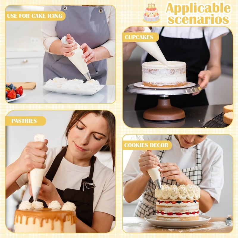 1000 Pcs Disposable Piping Bags 10 Inch Thick Tipless Pastry Bags Bulk Non Sl... gallery
