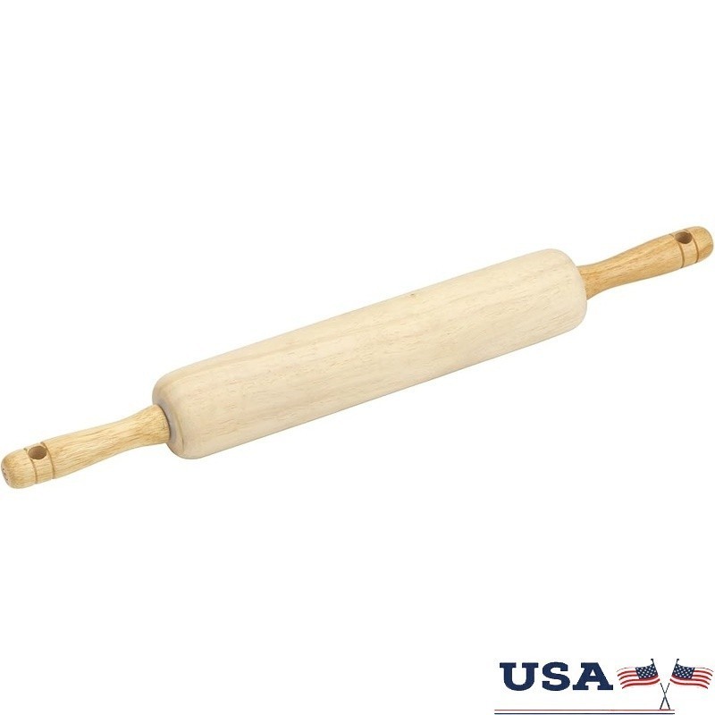 Wood Rolling Pin Dough Flattening Tool Pastry Bread Cookies Kitchen Utensil New