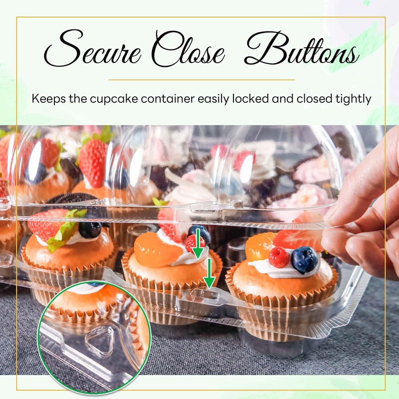 12 Count Cupcake Containers 12 Pack Cupcake Holders Plastic Stackable Cupcake... gallery