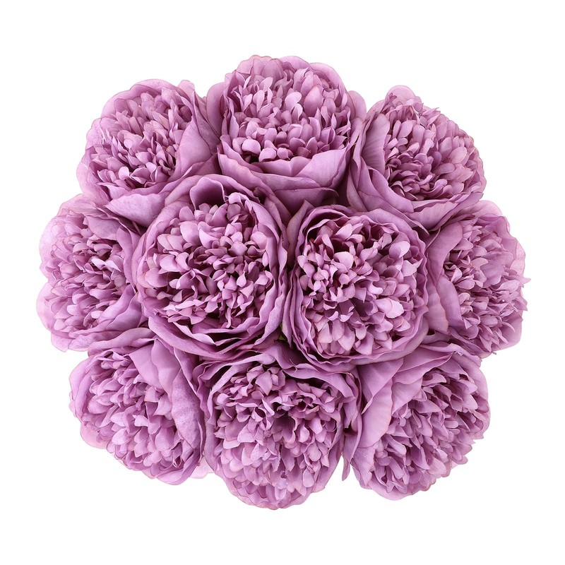 U’Artlines Artificial Peony Silk Flower with Stems 10pcs Real Look Vintage Peoni