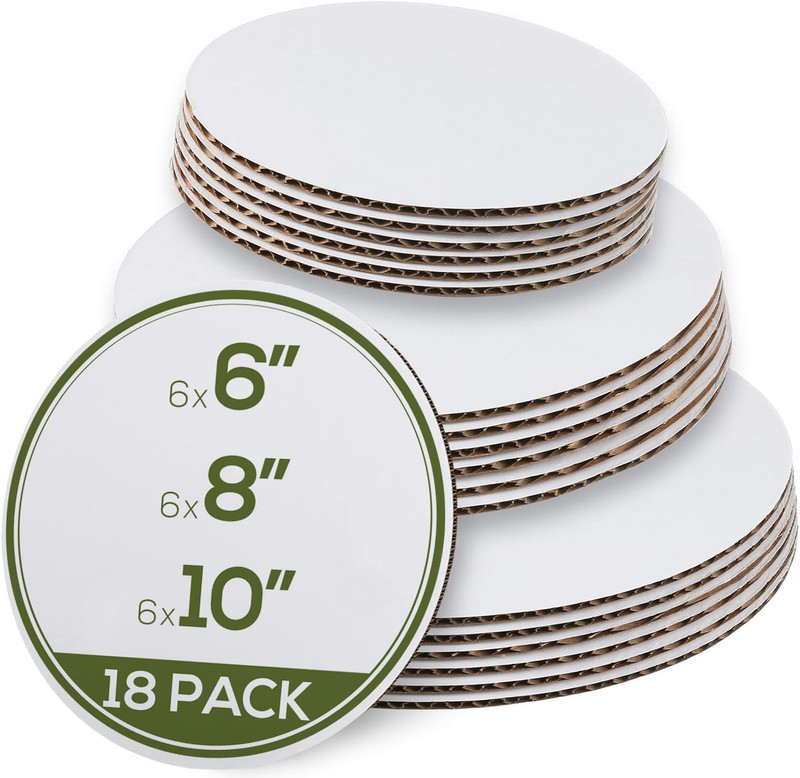 18 PCS Round Cake Board Set 6 8 10-Inch 6 of Each Size Cardboard Base gallery
