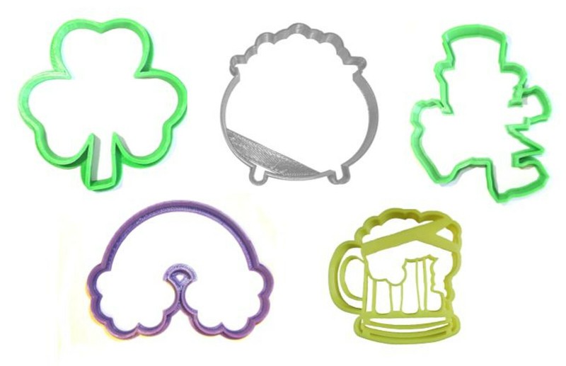 SAINT PATRICK’S DAY SHAMROCK LEPRECHAUN POT OF GOLD BEER COOKIE CUTTER PR1161