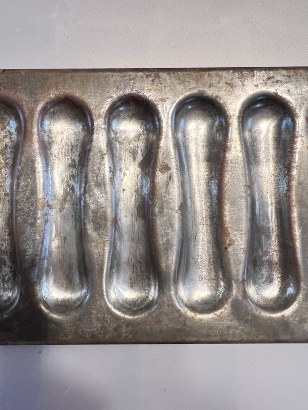 Cigar Shaped Chocolate or Candy Mold 10 Bars Metal Made in France gallery
