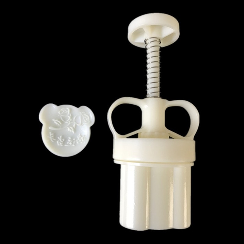 50g Bear for Head Cookie Stamp Thickness Adjustable Moon Cake Mold Hand Press Cu