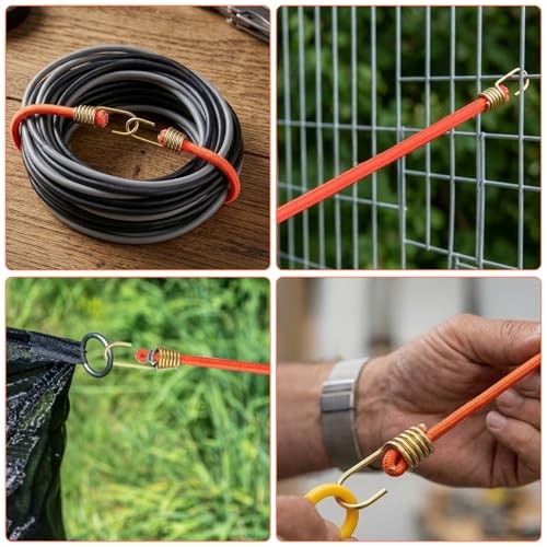 12 Pack Small Bungee Cords with Hooks 10 Inch Multicolor Adjustable Rubber gallery