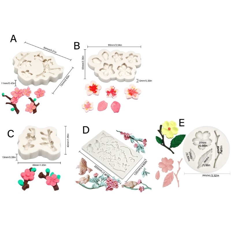 Unique Plum Blossom Silicone Cake Decors Molds for Baking and Crafting Projects gallery