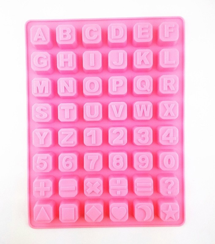 48 Cavity Silicone Alphabet Letter Number Math Sign Chocolate Candy Ice Cube …