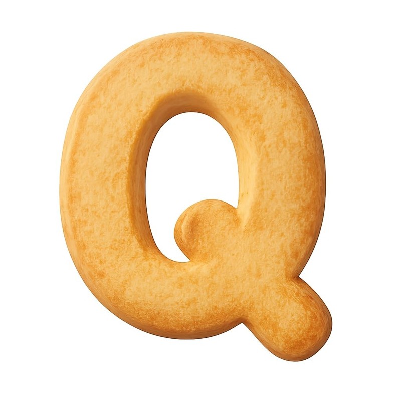 Bubble Style Letter 4″ Curly Q Cookie Cutter & Stamp, Fondant & Clay – 3.3×4″