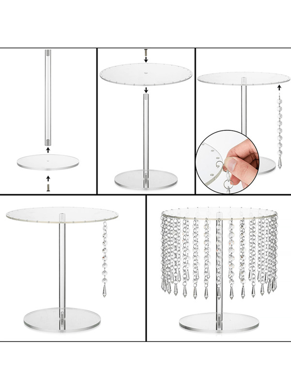 Acrylic Cake Stand 12.2'' Clear Cupcake Dessert Display Plate US STOCK gallery