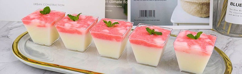 50Pcs Square Mini Plastic Dessert Cups,3.5Oz Clear Plastic Parfait Appetizer Cup gallery