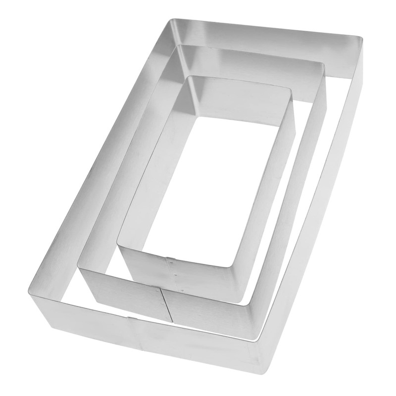 3 PCS Rectangular Cake Ring, Stainless Steel Mousse Mold Set, Rectangle Pastr…