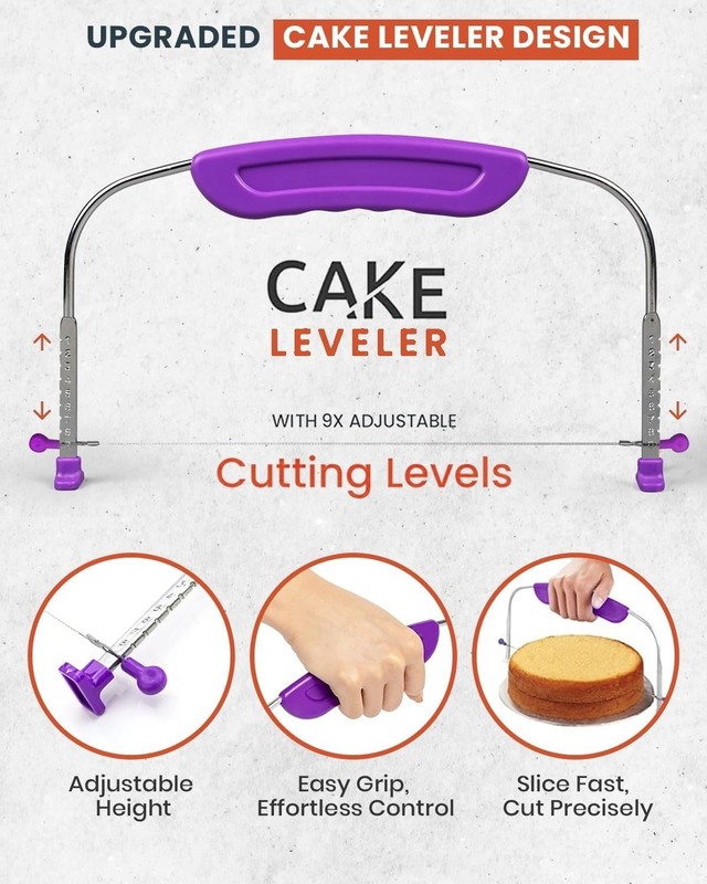 250 Pcs Aluminum Cake Decorating Tools Kit with 12" Metal Turntable & Knife set gallery