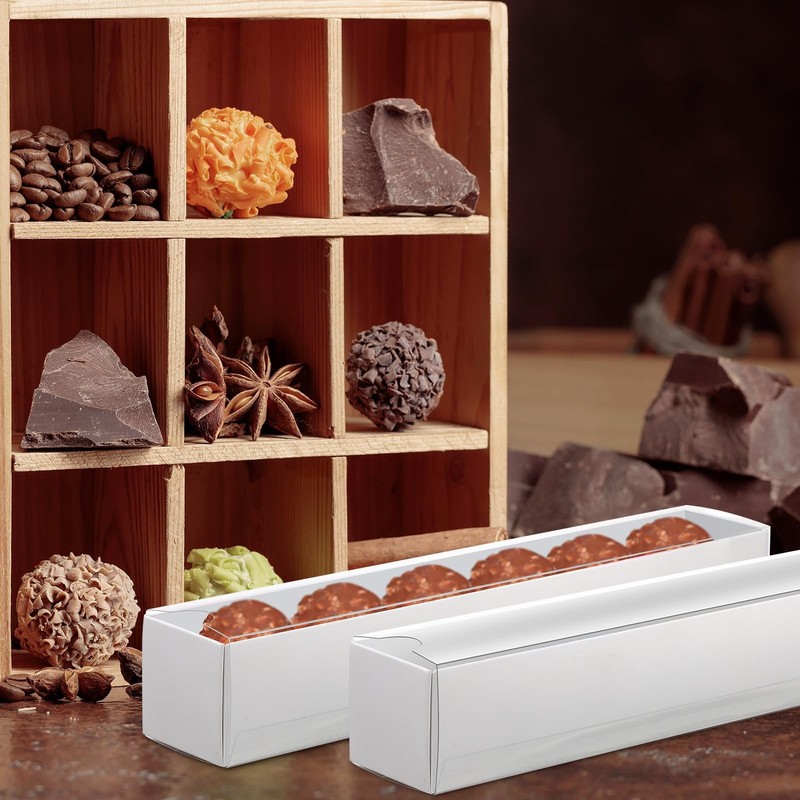 70 PCS 9x1.6x1.6 Inch Clear Truffle Boxes Window Chocolate Candy Bakery gallery
