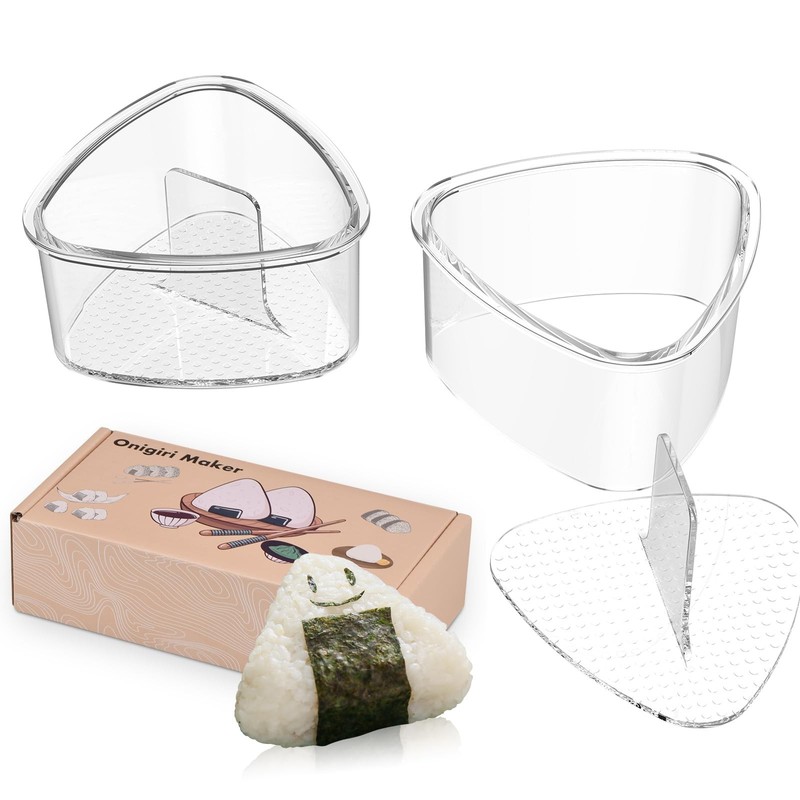 2PCS Clear Onigiri Rice Ball Mold Makers,Triangle Rice Ball Mold Maker,Sushi ...