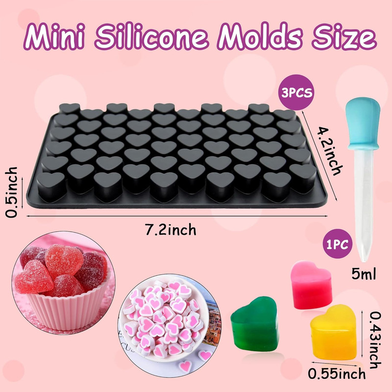 Heart-Shaped Silicone Ice Cube Tray Set with Dropper for Treats and Candles gallery