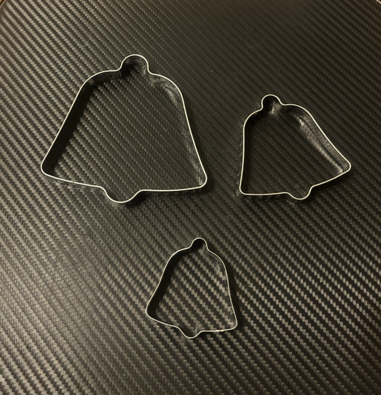 New Anthropologie Set of 3 Christmas Bell Cookie Cutters- Silver gallery