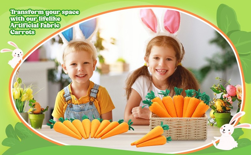 8 Pieces Easter Artificial Carrots Decor Fake Fabric Carrot Rustic gallery