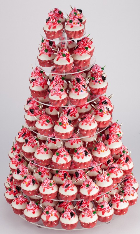7 Tier Round Clear Maypole Wedding Birthday Acrylic Cupcake Stand 7tier Desktop gallery