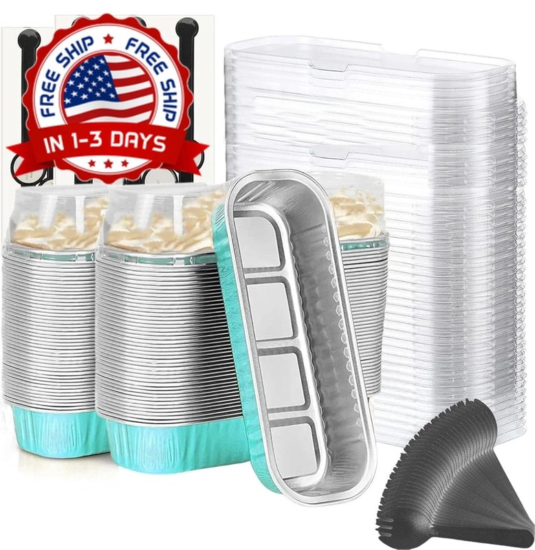 Paquete De 100 Moldes Para Hornear Desechables De Papel De Aluminio Para Mini Pa