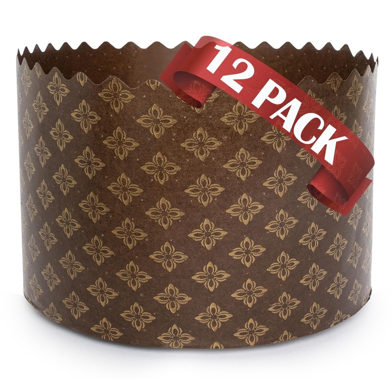Paska Mold Kulich Large Panettone Paper Baking Molds (12 Pack 15oz) Easter Br…