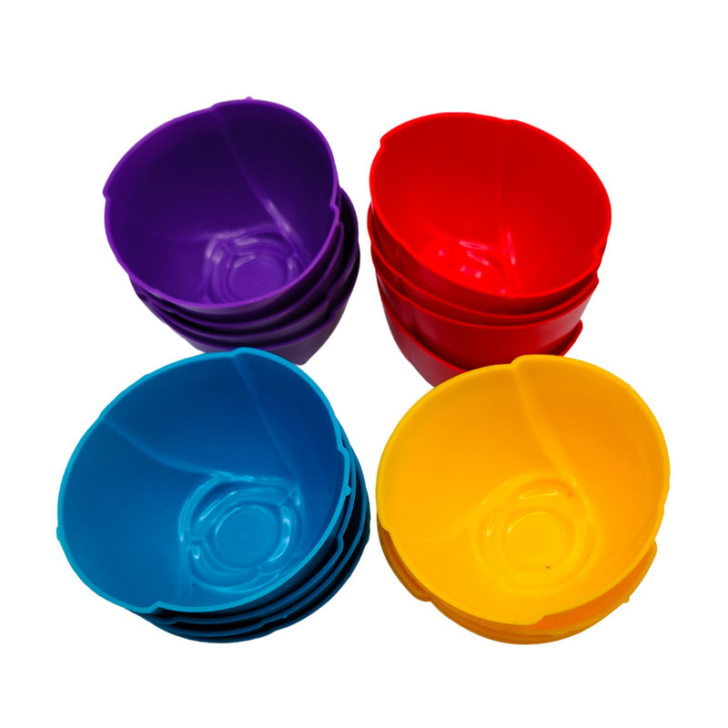 16 Pcs Flower Shape Pudding Jelly Mold Reusable Plastic No Lids Multicolor