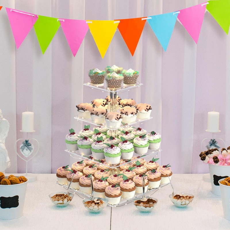 Cupcake Stand with Lights, 4 Tier Cupcake Holder, Light Up Cupcake Stand for ... gallery