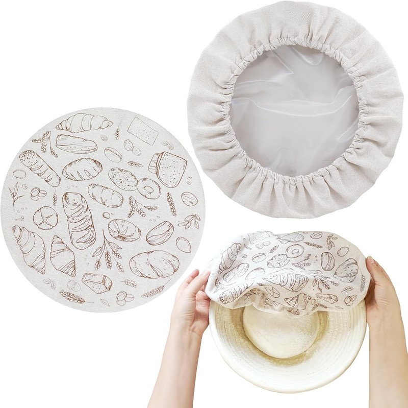 2 Pa 10” Bowl Covers for Bread Proofing with Plastic Liner, Reble