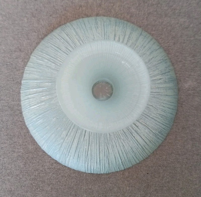 RETRO Blue with Gold Foil Textured Glass Cake Stand 8.5 in. ANTHROPOLOGIE(??) gallery