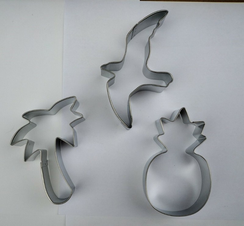Pineapple Fruit - Seagull Bird - Palm Tree Cookie Cutter 3 pc Set gallery