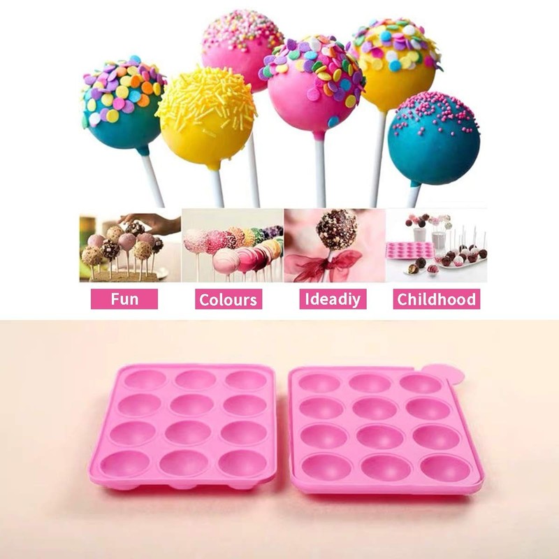 12 Capacity Silicone Lollipop Mold Set Sucker Molds and Chocolate Hard Candy ... gallery