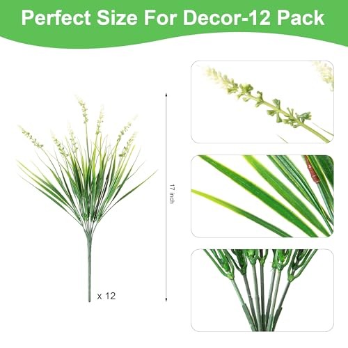 Artificial Faux Plants Flowers for Outdoor Decorations, Fake 12 Pcs White gallery