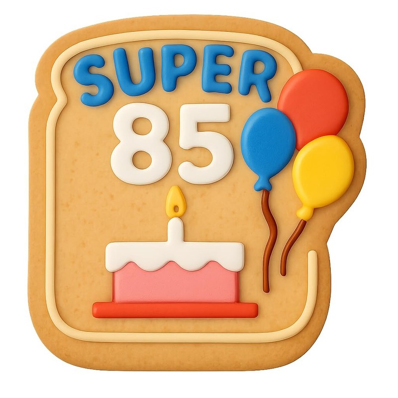 Leaping Super 85 Cookie Cutter & Stamp, Fondant & Clay - 4x4.1" gallery
