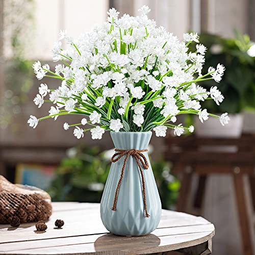 20 Bundles Artificial Flowers for Outdoor Outside Spring 20 PCS Pure White gallery