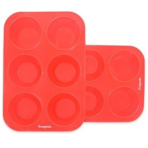 Silicone Large Muffin Pan 2 Pack,6 Cup Large Silicone Cupcake Pan,Non-Stick gallery