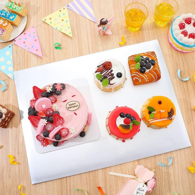 12 Pcs Half Sheet Rectangle Cake Drum Board Greaseproof Rectangle Cake Boards... gallery