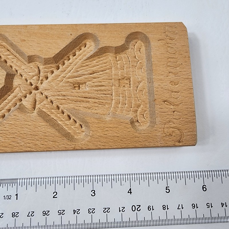 Vtg Holland Windmill Old Fashioned Carved Wood Biscuit Cookie Form Poldermoler gallery