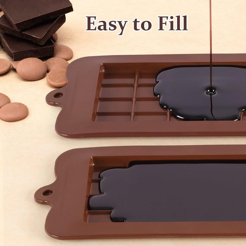 4 Pcs Break-Apart Chocolate Molds, Silicone Candy Bar Molds, Non-Stick Chocolate gallery