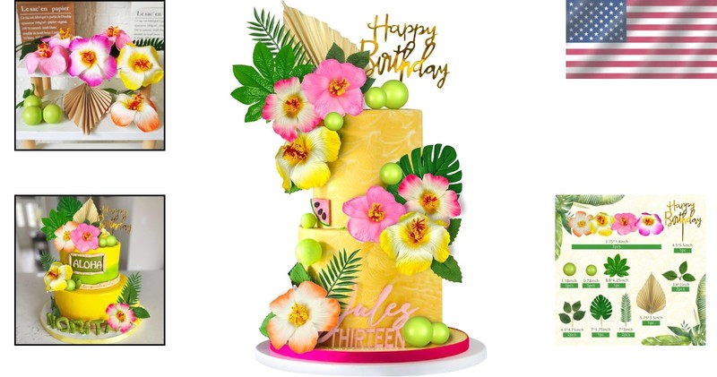 Colorful Flower Cake Topper Set - Summer Theme gallery