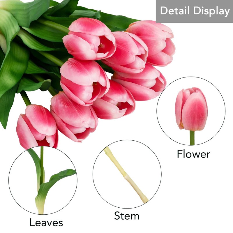 Softflame Artificial/Fake/Faux Flowers - Tulip Pink 8PCS for Pink-8pcs gallery