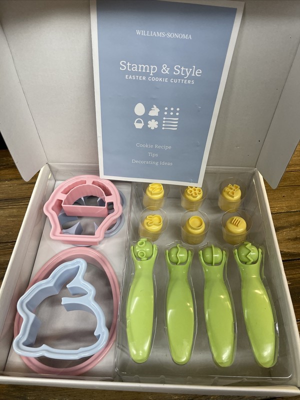 Williams Sonoma Stamp and Style Easter cookie Decorating Kit Cutters Stamps gallery
