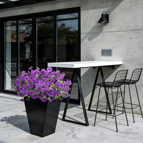12 Bundles Morning Glory Artificial Flowers for Outdoor Decoration Dark Purple gallery