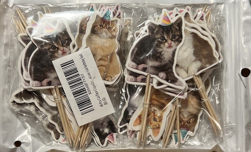 Cat Kitty Lovers Cupcake Toppers (48 Pk) Party Picks Crafts Meow So Cute =^..^=