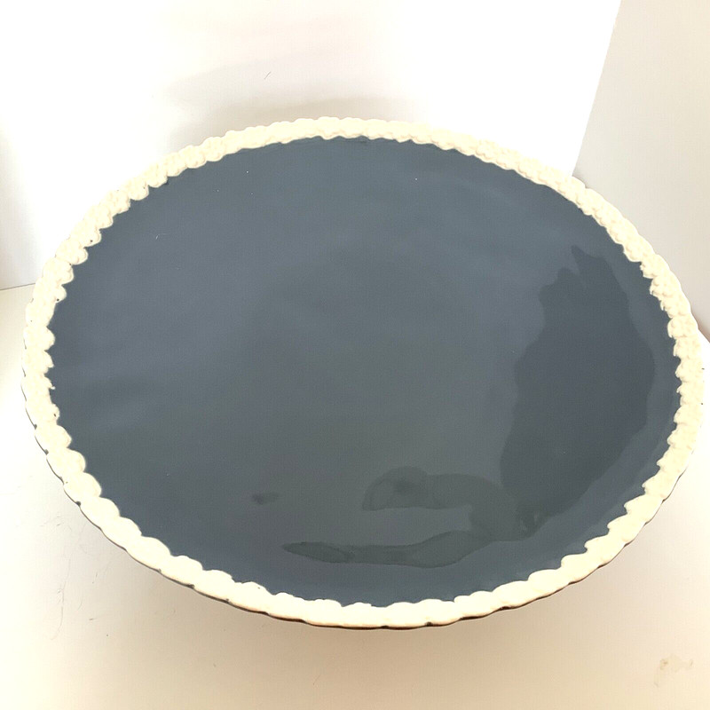 Anthropologie Turkuaz Kitchen Posy Cake Stand Betul Blue White Floral 11.5"D New gallery