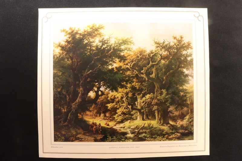 Oak Forest Sheet. Koekkoek. Print Oak forest. Koekkoek.