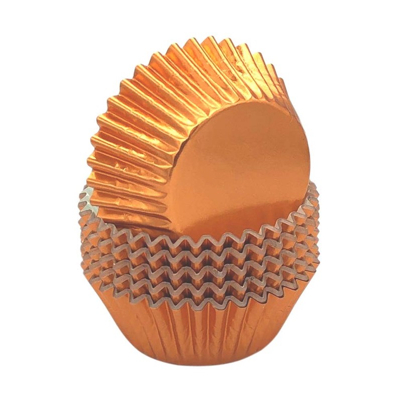 Warm Orange Foil Cupcake Liners 120-Count Standard Baking Cups for Party