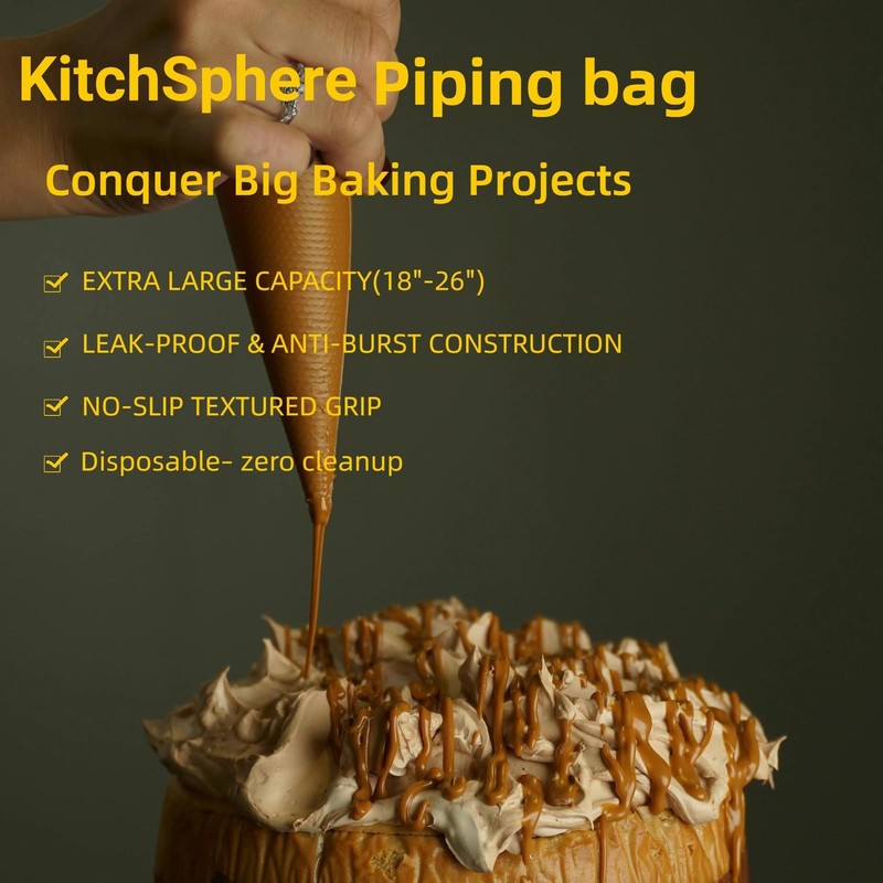L 18 Inch Large Piping Bags,100 Pack Disposable Pastry Bags,Thick Anti-Burst ... gallery