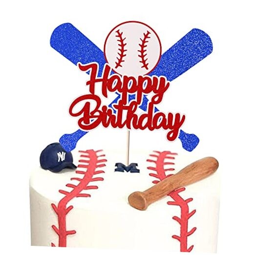 1 Pack Baseball Cake Topper Glitter Happy Birthday Sport 1-happy Birthday